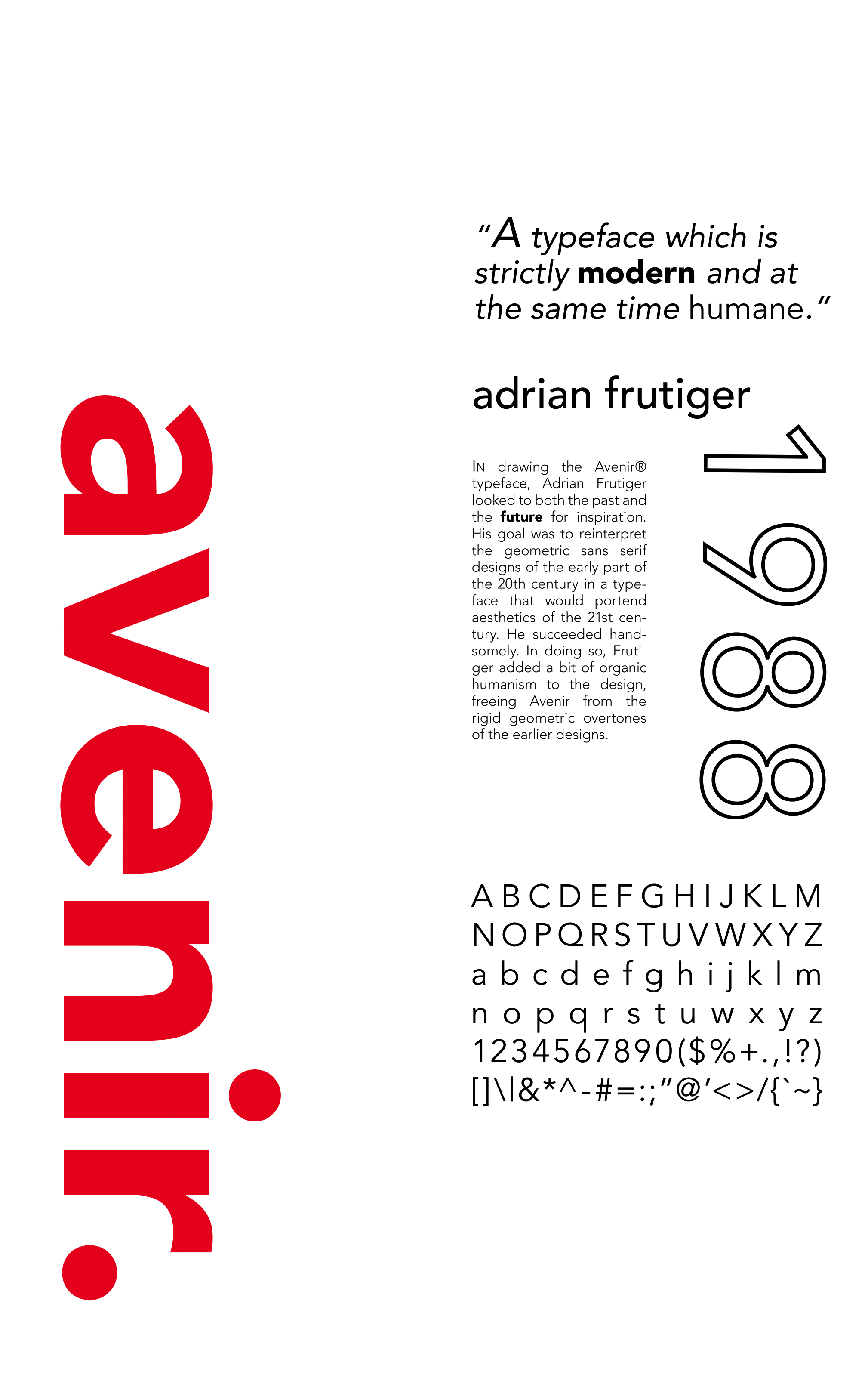 poster about the typeface Avenir